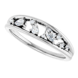 Platinum Natural Diamond Negative Space Ring - view 5
