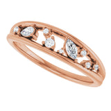 14K Gold Natural Diamond Negative Space Ring - Rose Gold - view 5