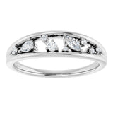 14K Gold Natural Diamond Negative Space Ring - White Gold - view 3