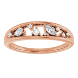 14K Gold Natural Diamond Negative Space Ring - Rose Gold - view 3