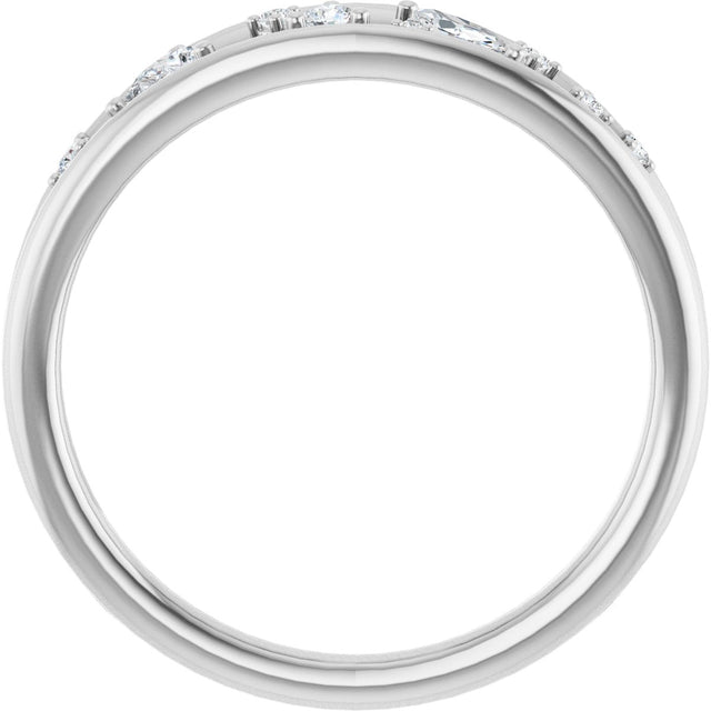 Platinum Natural Diamond Negative Space Ring - view 2