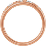 14K Gold Natural Diamond Negative Space Ring - Rose Gold - view 2