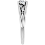 Platinum Natural Diamond Negative Space Ring - view 4
