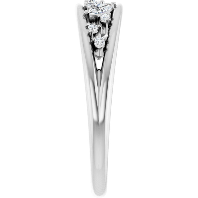 Platinum Natural Diamond Negative Space Ring - view 4
