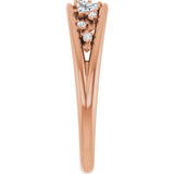 14K Gold Natural Diamond Negative Space Ring - Rose Gold - view 4