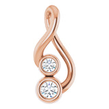 14K Gold Round Natural Diamond Forever Embrace Necklace or Pendant - Rose Gold