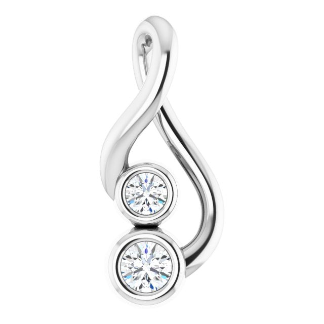 Platinum Round Natural Diamond Hold You Forever® Necklace or Pendant