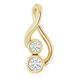 14K Gold Round Natural Diamond Forever Embrace Necklace or Pendant - Yellow Gold
