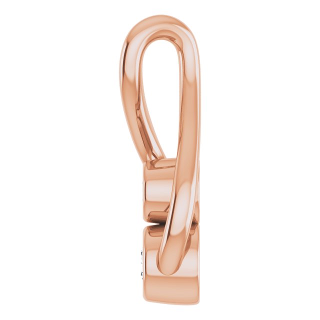 14K Gold Round Natural Diamond Forever Embrace Necklace or Pendant - Rose Gold - view 3