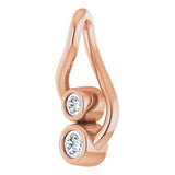 14K Gold Round Natural Diamond Forever Embrace Necklace or Pendant - Rose Gold - view 2
