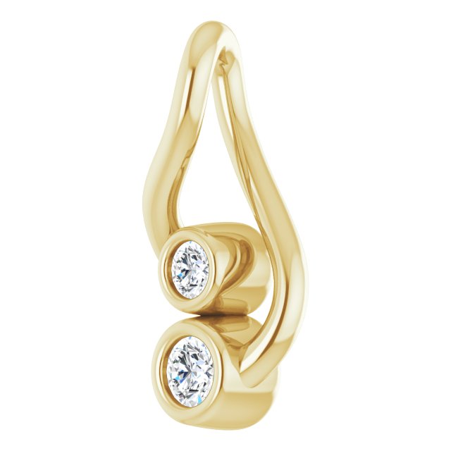 14K Gold Round Natural Diamond Forever Embrace Necklace or Pendant - Yellow Gold - view 2
