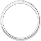 Platinum Straight Baguette Natural Diamond Stackable Ring - view 2