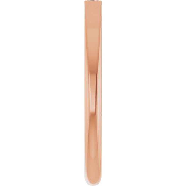 14K Gold Straight Baguette Natural Diamond Stackable Ring - Rose Gold - view 4