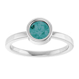 Platinum Round Lab-Grown Alexandrite Bezel-Set Solitaire Ring - view 3