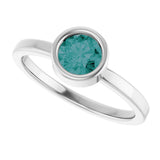 14K Gold Round Lab-Grown Alexandrite Bezel-Set Solitaire Ring - White Gold - view 5