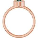 14K Gold Round Lab-Grown Alexandrite Bezel-Set Solitaire Ring - Rose Gold - view 2