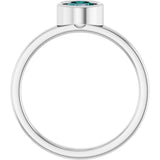 Platinum Round Lab-Grown Alexandrite Bezel-Set Solitaire Ring - view 2