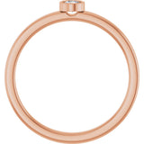 14K Gold Round Natural White Sapphire Bezel-Set Solitaire Ring - Rose Gold - view 2