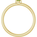 14K Gold Round Natural Peridot Bezel-Set Solitaire Ring - Yellow Gold - view 2