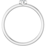 14K Gold Round Natural White Sapphire Bezel-Set Solitaire Ring - White Gold - view 2