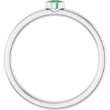 Platinum Round Lab-Grown Emerald Bezel-Set Solitaire Ring - view 2