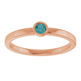 14K Gold Round Lab-Grown Alexandrite Bezel-Set Solitaire Ring - Rose Gold - view 3