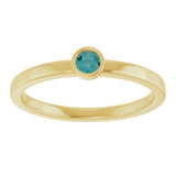 14K Gold Round Lab-Grown Alexandrite Bezel-Set Solitaire Ring - Yellow Gold - view 3