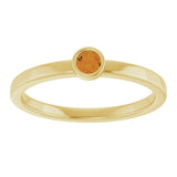 14K Gold Round Natural Citrine Bezel-Set Solitaire Ring - Yellow Gold - view 3