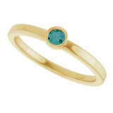14K Gold Round Natural Alexandrite Bezel-Set Solitaire Ring - Yellow Gold - view 5