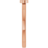14K Gold Round Natural White Sapphire Bezel-Set Solitaire Ring - Rose Gold - view 4