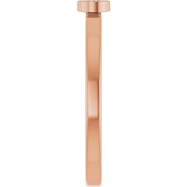 14K Gold Round Natural White Sapphire Bezel-Set Solitaire Ring - Rose Gold - view 4