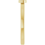 14K Gold Round Natural White Sapphire Bezel-Set Solitaire Ring - Yellow Gold - view 4