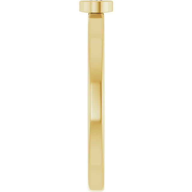 14K Gold Round Natural White Sapphire Bezel-Set Solitaire Ring - Yellow Gold - view 4