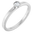 Platinum Round Natural Diamond Bezel-Set Solitaire Ring – 3-5.5mm Stones