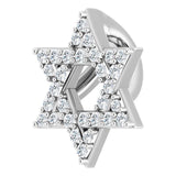 Platinum Round Natural Diamond Star of David Necklace or Pendant - view 2