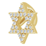 14K Gold Round Natural Diamond Star of David Necklace or Pendant - Yellow Gold - view 2
