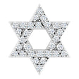 Platinum Round Natural Diamond Star of David Necklace or Pendant
