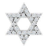 Platinum Round Natural Diamond Star of David Necklace or Pendant