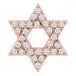 14K Gold Round Natural Diamond Star of David Necklace or Pendant - Rose Gold