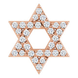 14K Gold Round Natural Diamond Star of David Necklace or Pendant - Rose Gold