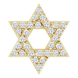 14K Gold Round Natural Diamond Star of David Necklace or Pendant - Yellow Gold