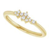 14K Gold Round Natural Diamond Stackable Cluster Ring II - Yellow Gold - view 5