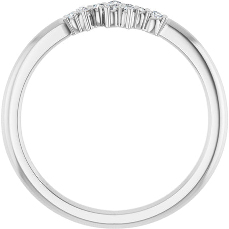Platinum Round Natural Diamond Stackable Cluster Ring II - view 2