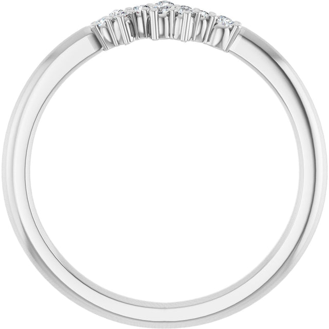 Platinum Round Natural Diamond Stackable Cluster Ring II - view 2