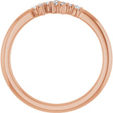 14K Gold Round Natural Diamond Stackable Cluster Ring II - Rose Gold - view 2