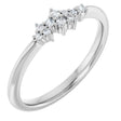Platinum Round Natural Diamond Stackable Cluster Ring II