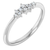14K Gold Round Natural Diamond Stackable Cluster Ring II - White Gold