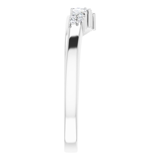 14K Gold Natural Diamond Accented Ring VII - White Gold - view 4