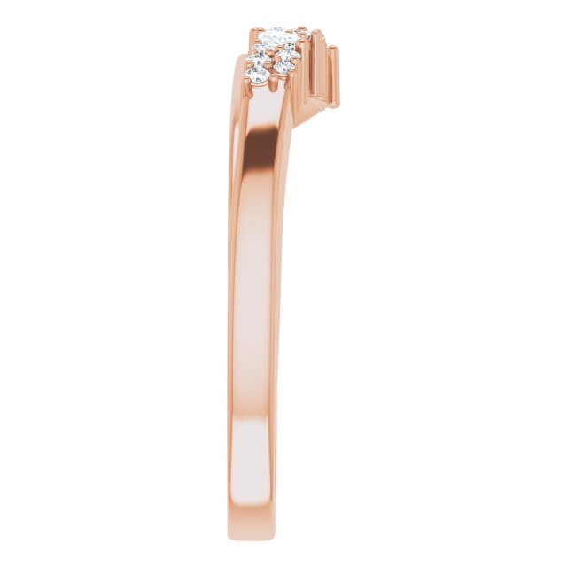 14K Gold Natural Diamond Accented Ring VII - Rose Gold - view 4