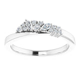 14K Gold Natural Diamond Accented Ring VII - White Gold - view 3